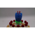 Hot sale double petal tripod rotating Chrysanthemum music birthday candle with number  from factory